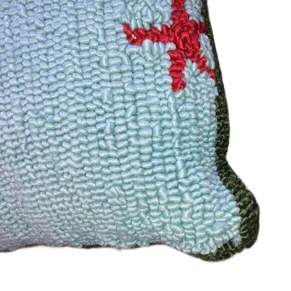 Hummingbird Hooked Wool Throw Pillow 16x16 NWT - Picture 2 of 10
